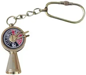 Solid Brass nautical keychain Titanic Engine Telegraph Keyring 5 Inch key holding accessories By Adiba Home Decor