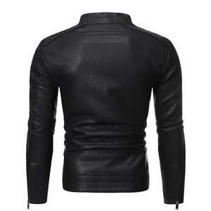 Chaqueta de motocicleta para hombre de otoño e invierno con cuello levantado, chaqueta de cuero de lona a prueba de viento versátil, ropa nueva - Product Image 3