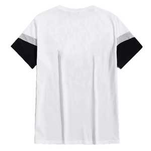 T-shirt pour homme en coton 100% à blocs de couleur, col rond, coupe ample, tissu jersey, manches courtes, vêtement décontracté - Product Image 2