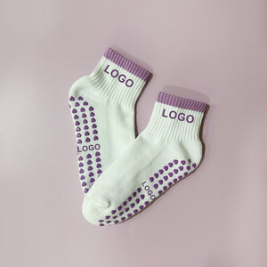 Custom Logo Embroidery Anti-slip <b>Socks</b> for Pilates Yoga Barre Workout Cotton Crew <b>Grip</b> Pilates Yoga <b>Socks</b> for Women - Product Image 3