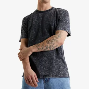 Drop shoulder acid washed t shirts 100% cotton plus size streetwear acid washed t shirt at Wholesale 2022