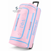 Valise à roulettes portable Gamma Phi Delta Sorority en Cordura, bagage cabine, roues lisses, poignée télescopique, grande capacité