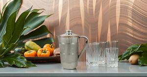 Jarra de agua de cobre de lujo hecha a mano jarra de cobre puro con revestimiento de acero inoxidable para un estilo Ayurveda indio de larga duración - Product Image 4