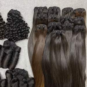 Toupet de cheveux bruts vietnamiens Super Double dessiné couleur naturelle os trame droite Extensions de cheveux cheveux vierges de qualité 8-40 pouces - Product Image 4