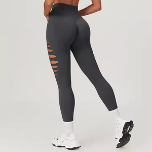 Nueva llegada de las mujeres personalizadas Leggings de Yoga de alta calidad Spandex/Nylon con cintura media Cierre elástico Patrón sólido Estilo de tendencia - Product Image 3