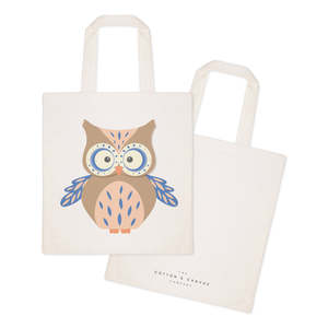 Owl Cotton Canvas Tote Bag Eco-Friendly Medium Size Ribbon Zipper Customizable Printing for Daily Use Advertising Travel Gifts - Product Image 2