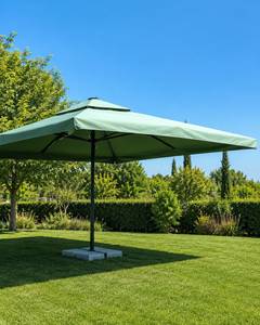 Parasol commercial d'extérieur Gold Umbrella 3m 300*300/8 Magnum télescopique moderne avec mât en aluminium et base en marbre pour hôtel - Product Image 3
