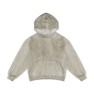 Sudadera con Capucha Vintage de Alta Calidad para Hombre, Logotipo Personalizado, Algodón Grueso y Pesado, Estilo Desgastado con Lavado a la Piedra, Corte Holgado - Product Image 3