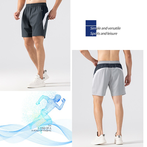 Pantalones cortos deportivos informales para correr para hombre con bolsillo 95% poliéster 5% Spandex pantalones cortos deportivos sólidos de tres puntos para gimnasio - Product Image 5