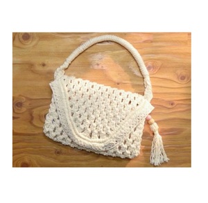 Style moderne été mignon panier macramé sac à main sac de plage naturel avec deux sangles accessoires de mode pour les filles - Product Image 2
