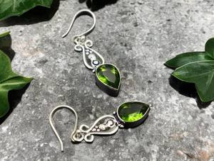 Boucles d'oreilles émeraude, pierre précieuse, argent sterling 925, bijoux faits à la main, pierre de naissance de mai, cadeau pour femme, élégant - Product Image 2
