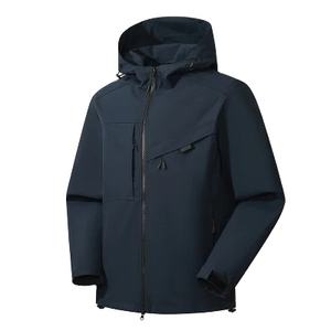 Veste Softshell d'extérieur imperméable coupe-vent à capuche avec logo personnalisé, patchwork d'automne, randonnée pour hommes 2026 - Product Image 2