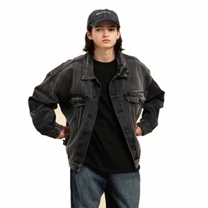 ใหม่ขายส่งเปล่า streetwear กางเกงยีนส์กรดล้างแฟชั่นวินเทจกางเกงยีนส์แจ็คเก็ต - Product Image 2