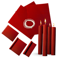 Kit de Fabricación de Velas DIY al por Mayor, Láminas de Cera de Abeja en Forma de Panal, Color Oro Rubí, No Tóxico, Ecológico, para Navidad, Niños, Bodas