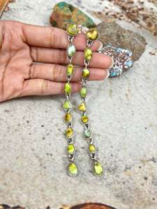 Pendientes colgantes clásicos de Plata de Ley 925, piedra preciosa turquesa Palamino para fiestas de aniversario de compromiso, regalo de joyería fina - Product Image 3