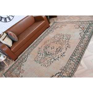 Turkish Rug, 5.4x9.3 ft Large Rug, <b>Brown</b> Blue <b>Wool</b> Rug - Product Image 5