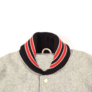 Vestes d'homme de baseball en laine unie en vrac lettre brodée personnalisée marque privée vente en gros veste d'université vierge pour homme - Product Image 4