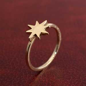 Minimal Brass Star <b>Ring</b> 18k Gold Plated <b>Dainty</b> Celestial Handmade Wholesale <b>Ring</b> for Women - Product Image 4