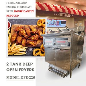 <span class=keywords><strong>Restaurante</strong></span> de comida rápida Filtro de aceite para freír Diseño que ahorra trabajo Piezas de acero inoxidable Aceite eficiente Astra Freidora profunda Doble - Product Image 2