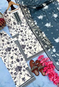100% ฤดูหนาวผ้าไหมแท้ & นุ่ม/ฤดูมรสุมสวยพิเศษดีไซน์คอเสื้อแบบลำลองลาย salwar kameez พร้อมการตัดเย็บแบบมินิมอล - Product Image 5