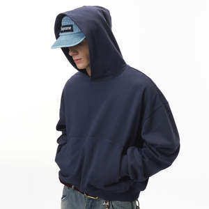 QUICKSHOW Streetwear 380G sweat à capuche éponge français Boxy Fit blanc Logo personnalisé impression poids lourd culture hommes à capuche - Product Image 2