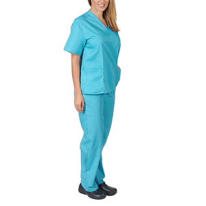 Compre al por mayor 100% algodón cuello en V Hospital uniforme médico Scrub uniforme Scrub traje enfermera Scrub traje 2025 - Product Image 2