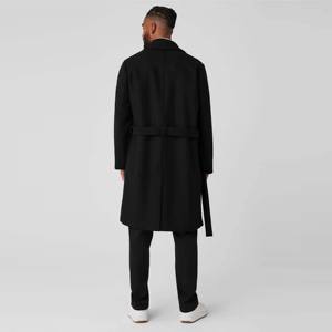 Men Formal Wool Overcoat, Double-Breasted Long Winter <b>Coat</b> for Business and Outdoor Wear, Tailored Slim-Fit Wool <b>Coat</b> for Men - Product Image 2