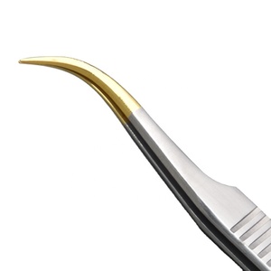 German Stainless Steel & Titanium Eyelash Tweezers <b>Cheap</b> <b>Extension</b> Tweezers with Fiber Tip - Product Image 1
