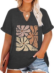 Camiseta Casual para Mujer Talla Grande, Corte Curvo, Ajuste Cómodo, Capa Suave, Sensación Suave, Transpirable, Ecológica, Tejido Cómodo para Uso Diario - Product Image 2