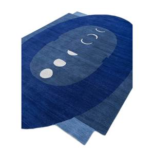 พรมขนสัตว์ถักมือสีน้ำเงิน Brahmaand ลายแบบนามธรรม สำหรับห้องนั่งเล่นและทางเดิน รูปทรงสี่เหลี่ยมผืนผ้า รุ่นใหม่ SPR-7157(Em) - Product Image 2