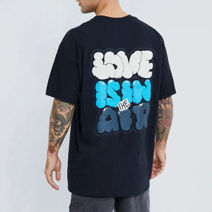 Meilleur prix de gros T-shirt imprimé bouffant avec logo personnalisé pour hommes T-shirt imprimé bouffant personnalisé surdimensionné et léger pour hommes - Product Image 3