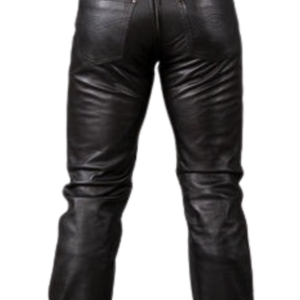 Pantalones de Cuero Sintético Negro de Corte Regular, Estilo Clásico, para Club Nocturno - Product Image 5