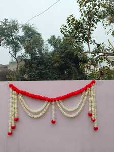 Artificial Marigold Mogra Bandarwar Garland Wall Hanging Door Toran Home Decor Indian Toran Wall Decoration Puja Door Toran - Product Image 3