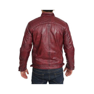 Grossiste Fashion Wear Veste en cuir Veste en cuir véritable pour hommes avec fermeture éclair produit à vendre - Product Image 5