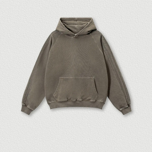 เสื้อฮู้ดดี้ผ้าฟลีซหนานุ่มทรงโอเวอร์ไซส์สำหรับผู้ชาย ถักโครเชต์ ผ้าฝ้าย 100% สไตล์วินเทจ พิมพ์ลายตัวอักษรตามสั่ง สำหรับฤดูใบไม้ร่วง - Product Image 1