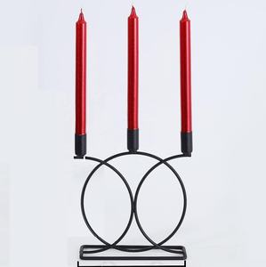 Multi cabeza tres cabezas duradero hecho a mano dorado acabado Metal iluminación decoración portavelas Base Circular cónico decoración del hogar - Product Image 4