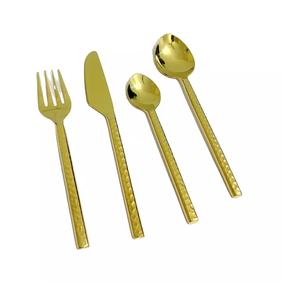 High Quality <b>Gold</b> Plated Metal Cheese Spreader With Mop Handle Metal Cheese Set for Cheese New Metal Flatware in New Style - Product Image 2