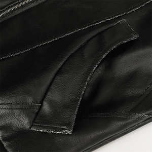 Ropa de hombre nueva moda chaqueta de piel sintética de alta calidad 2025 logotipo bordado PU chaqueta High Street chaqueta de cuero disponible - Product Image 3