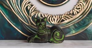 Chat en laiton Figurine mignon Kitty Animal Figurine chaton chat pièce maîtresse en laiton Statue chats Antique - Product Image 2