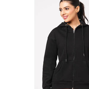 Sweat à capuche zippé en polaire classique pour femmes avec logo avant et poche kangourou pour un usage quotidien - Product Image 6