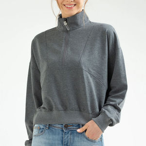 Sudadera Corta para Mujer, Suave, para Invierno, Ropa Deportiva Informal, con Logotipo Frontal, Servicio OEM - Product Image 3