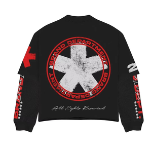 Rebirth Athletics Camiseta de manga larga de doble capa de manga térmica Ropa informal 100% Algodón Desgastado Característica Puff Technics - Product Image 3