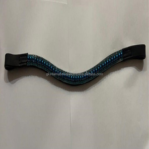 Correa de cuero hecha a mano para cejas de caballo, accesorio con perlas y cristales de 3 filas prémium, combinación ostentosa - Product Image 2