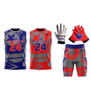 Estilo americano 7v7 Juego de compresión de fútbol juvenil 06 Uniformes sublimados personalizados 7on7 Técnicas impresas 7 en 7 Uniformes de fútbol - Product Image 3