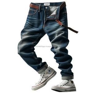 กางเกงยีนส์ฮาเร็มผ้ายีนส์เอวต่ำแบบมีซิปมีกระเป๋าสีทึบระบายอากาศได้ทรงหลวมใส่สบาย - Product Image 3