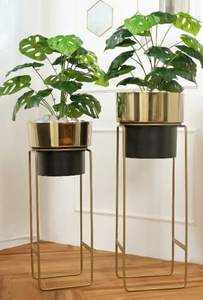 Premium Handcrafted <b>Gold</b> Metal <b>Planters</b> Set of 2 Elegant Decorative Pots for Hotel Lobby and Office Tabletop Decor from India - Product Image 6