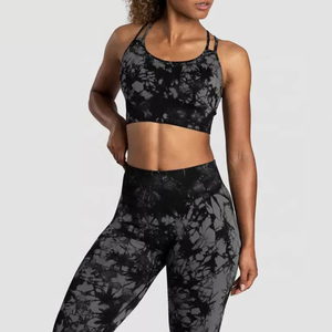 Logo sur mesure vêtements de yoga pour femmes de grande taille polyester/coton respirant à séchage rapide ensemble de 2 pièces de haute qualité en gros - Product Image 6