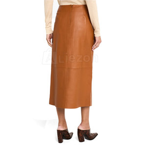 Jupe slim en cuir pour femme, élégante, coupe moulante, idéale pour le travail et l'usage quotidien - Product Image 2