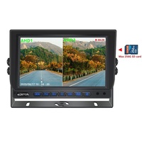 Système DVR avec moniteur IPS 7 pouces 12-36V | Enregistrement AHD 1080P double canal avec 2 caméras et écran partagé pour camion, bus, camping-car, remorque à chevaux, usage intensif