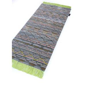 Manchaha Geometric Pattern Wool Bamboo Silk Hand Knotted Rugs High Quality Grey Black Rectangle <b>Carpet</b> for Home Hallway-Les-1330 - Product Image 2